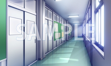 【背景素材】廊下(6052_bg03)【時間差分あり】 [XERO]