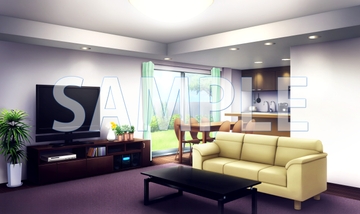 【背景素材】リビング(6052_bg13)【時間差分あり】 [XERO]