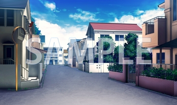 【背景素材】住宅街(6069_bg10)【時間差分あり】 [XERO]