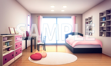 【背景素材】女の子の部屋(6069_bg14)【時間差分あり】 [XERO]