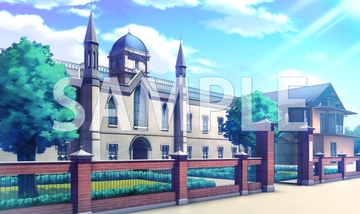 【背景素材】学園 外観(6168_bg01)【時間差分あり】 [XERO]