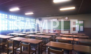 【背景素材】教室(6168_bg02)【時間差分あり】 [XERO]