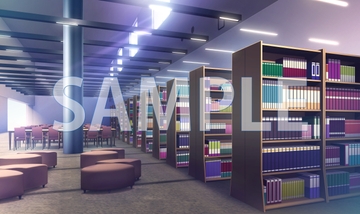 【背景素材】図書室(6168_bg07)【時間差分あり】 [XERO]