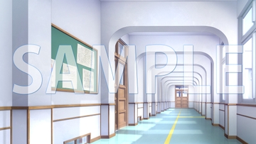 【背景素材】廊下(1385_bg05)【時間差分あり】 [XERO]