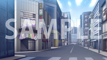 【背景素材】繁華街(1385_bg09)【時間差分あり】 [XERO]