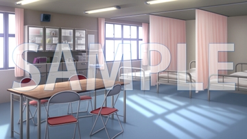 【背景素材】保健室(1385_bg13)【時間差分あり】 [XERO]