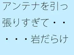 アンテナを引っ張りすぎて・・・・・岩だらけの丘の上に着地