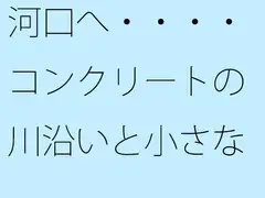 河口へ・・・・コンクリートの川沿いと小さなトンネル あと少しで