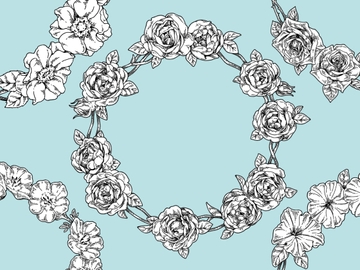 ペン画風の花のイラスト素材集 [みずの ゆめ屋]