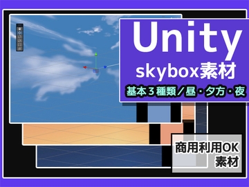 Skybox「通常の空・3種類」Unity素材～商用成人利用OKの著作権フリー [商用利用OK素材]