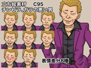 立ち絵素材、チンピラ、ガラの悪い男、C95 [ケイジェイ製作所]