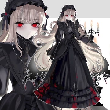 蝋燭を持ったゴシックな少女 [sozai]