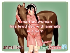 A married woman has lewd sex with animals in a barn [Genbu-dou]