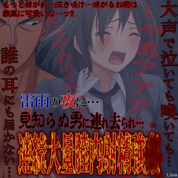 雷雨の夜に…。見知らぬ男に連れ去られ、連続大量膣内射精強〇 ～嫌がるお前は最高に可愛いな～ [紳士な変態]