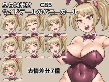立ち絵素材、サイドテールのバニーガール、C85 [ケイジェイ製作所]