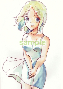 「夏だね」 高画質データ 印刷OK 線画付き [甘いひと時]