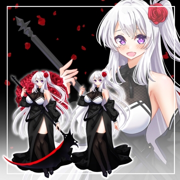 大鎌使いの少女 立ち絵22 [水の木]