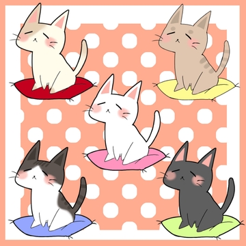 ゆったりにゃんこ イラスト素材 [水の木]