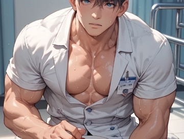 ガチムチエロナースのお兄さんは発情患者にぶっといお注射をぶっ刺されまくりです！ [ダラナ]