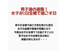 男子達の逆襲、女子が1日全裸で過ごす日