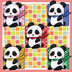 スカーフパンダ イラスト素材 [水の木]