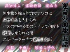 運命の崩壊 五話 ～無生物を操る能力でアソコにスライムを入れられ、バスの中や公園のトイレで何度も絶頂させられた後、エレベーター内で犯された話～ [Twin Chickens]