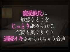寵愛彼氏。敏感なとこをじっとり舐められて、何度も奥ぐりぐり。連続イキさせられちゃう音声。 [A_kun]