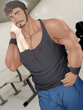 ジム終わりのガチムチ親父とシャワールームでSEX [睦月みさき]