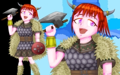 立ち絵素材3、ヴァイキングショートヘア [イレイザー]