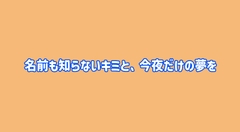 名前も知らないキミと、今夜だけの夢を [あんず屋]