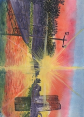 夕陽に輝く道 [ひとみん(days-neo55)]