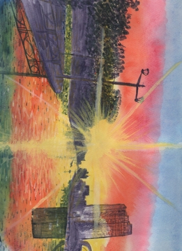 夕陽に輝く道 [ひとみん(days-neo55)]