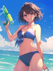 AI生成水鉄砲水着少女100名CG集 [同人戦隊アフロマン]