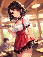 AI生成ウェイトレス100名CG集2店舗目 [同人戦隊アフロマン]