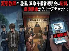 変態教師が逮捕。緊急保護者説明会は紛糾。盗撮動画がグループチャットに