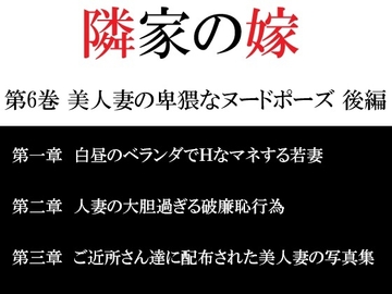 隣家の嫁 第6巻 美人妻の卑猥なヌードポーズ 後編 [海老沢薫]