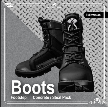 【Full version】ブーツの足音効果音素材集 -Boots Footstep Concrete/Steal Pack- [UNAKI SOUND]