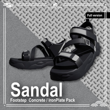 【Full version】サンダルの足音効果音素材集 -Sandal Footstep Concrete/Steal Pack- [UNKAI SOUND]