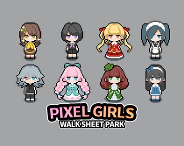 ピクセル女性の歩行とアバターのストックパック [MS_Studio]