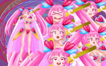 立ち絵素材10ビキニアーマー4ハート型 [イレイザー]