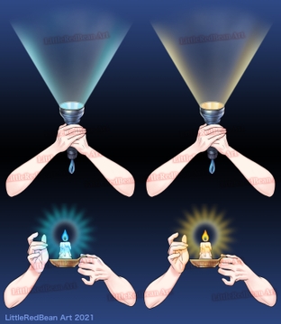 蠟燭+手電筒|キャンドル+懐中電灯|Candle+flashlight Vtuber assets Live2D 素材 [LittleRedBeanArt]