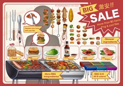 烤肉組合 | 焼肉セット | BBQ Set | Vtuber assets | Live2D 素材 [LittleRedBeanArt]