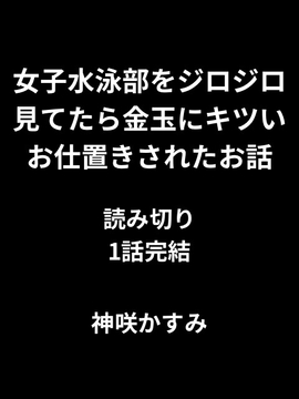 女子水泳部をジロジロ見てたら金玉にキツいお仕置きされたお話 [かすみ部屋]