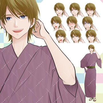 (商用利用一部可)男子学生A(茶髪/浴衣) [アルファsubu]