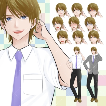 (商用利用一部可)男子学生A(茶髪/制服) [アルファsubu]