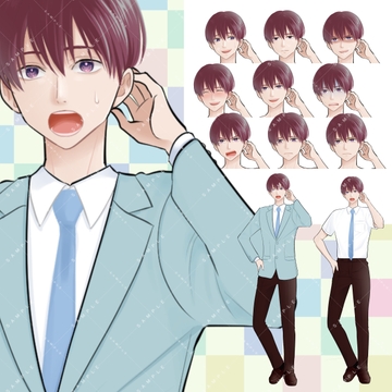 (商用利用一部可)男子学生B(赤髪/制服) [アルファsubu]