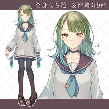 【立ち絵素材01】女子学生セーラー服【表情差分9種】 [setamaki]