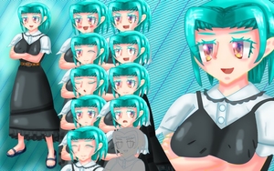 立ち絵素材14オーバーオールワンピース [イレイザー]