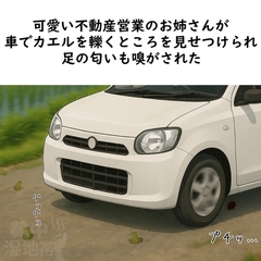 【足の匂いフェチ】可愛い不動産営業のお姉さんが車でカエルを轢くところを見せつけられ、足の匂いも嗅がされた【クラッシュ】 [靴中湿地帯]