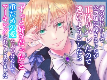 姉の身代わりで公爵様に嫁ぎましたが正体がバレたので逃げようとしたら「ずっと好きだった」と重ための愛をぶつけられてマーキングされてしまいました [桃印営業所]